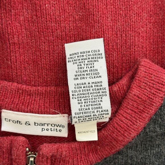 Vtg Ugly Christmas Sweater Large Petite Cardigan Snowman Holiday Winter Grandma - Picture 11 of 11